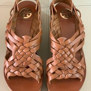 Tory Burch brown Killian Sandals Wedges